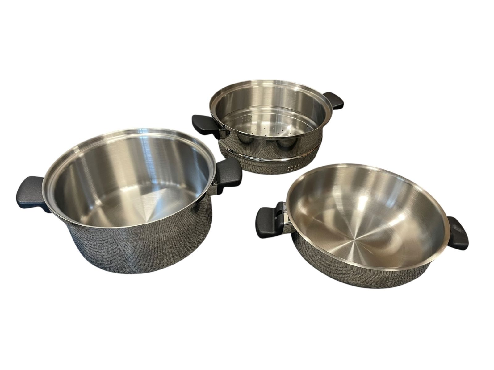 アムウェイ amway queen ステンレス 片手鍋 2個セット 無水鍋