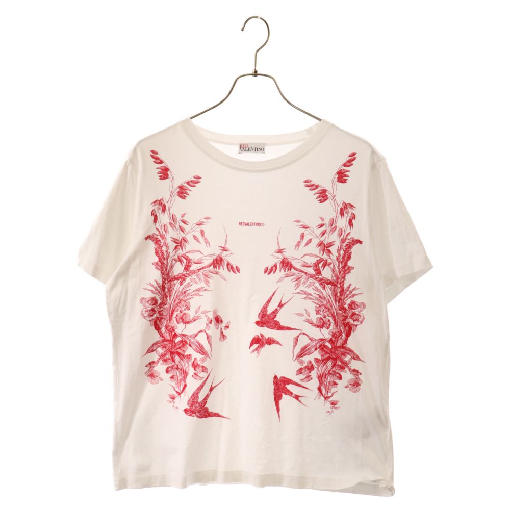 RED VALENTINO (レッド ヴァレンティノ) フロントプリント 半袖Tシャツ カットソー XR0MG13V6GP ホワイト