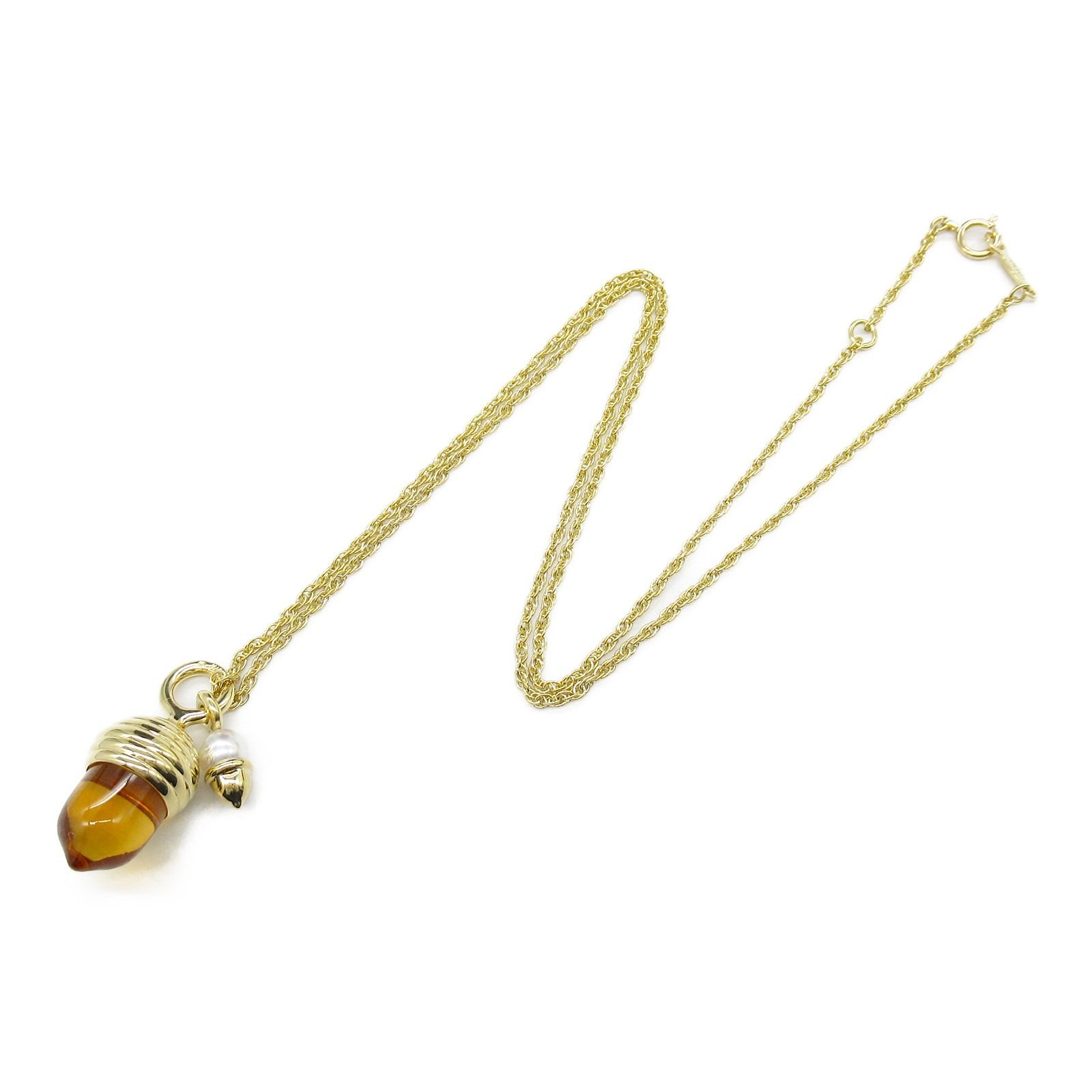 ミキモト MIKIMOTO ネックレス シトリン ネックレス 首回37.5/40㎝ K18  