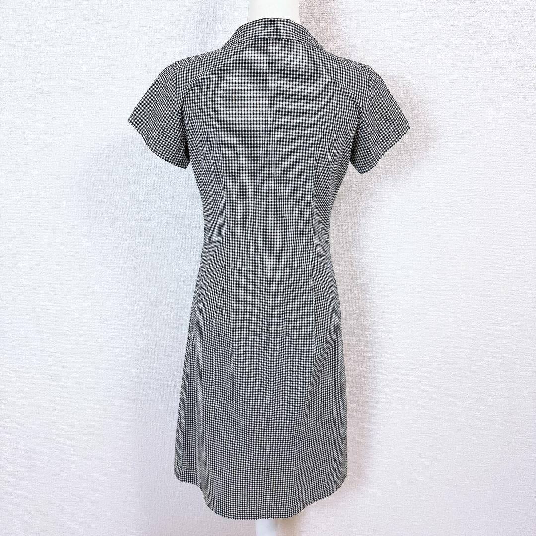 アニエスベー 半袖シャツワンピース 38 チェック 黒×白 WWW_MORNINGWALKER_COM