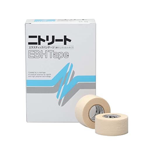 幅25mm×長さ4.5m伸尺 12巻入 ニトムズ ニトリート EBHテープ スポーツテープ 多巻パック 伸縮 薄手 手で切れる 軽い圧迫 ケガ対策 はがれにくい ベージュ 幅25mm×長さ4.5m伸尺 12巻入 EBH-25