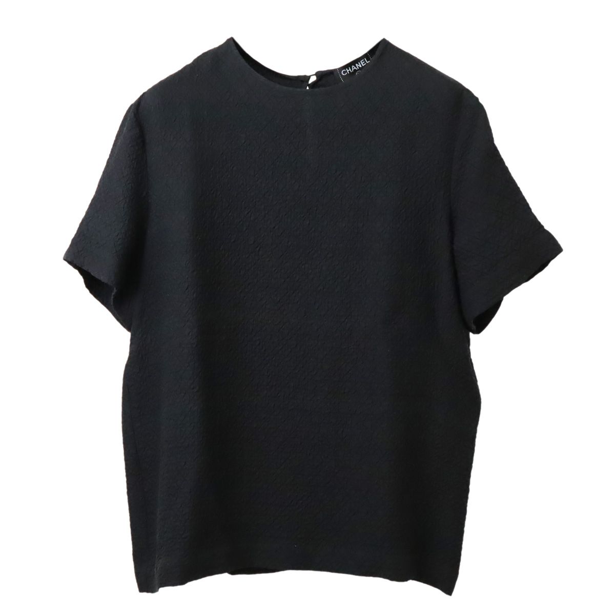 CHANEL シャネル ココマーク トップス カットソー 半袖 シルク ブラック 黒 42 P64595
