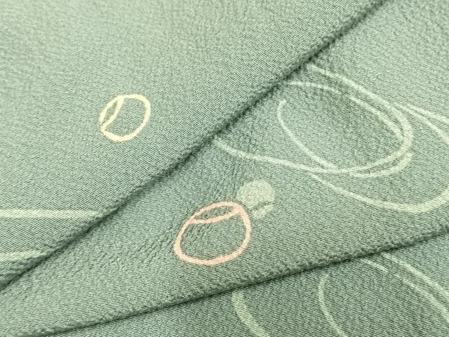 平和屋着物▽上質な小紋 単衣 丸文 正絹 AABC0328fy