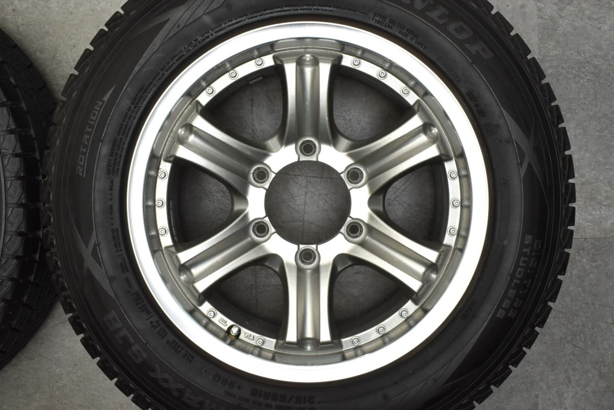 【程度良好品】ハイエース 等に 社外 16in 7J +35 ダンロップ ウィンターマックス SJ8 215/65R16 レジアス NV200 キャラバン 送料無料