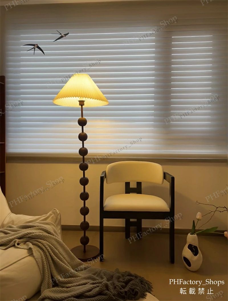 フロアライト 木製 無垢材 布シェード フロアスタンド 照明器具 明るい フロアライト スタンダート ナチュラル フロアースタンド 木製 北欧