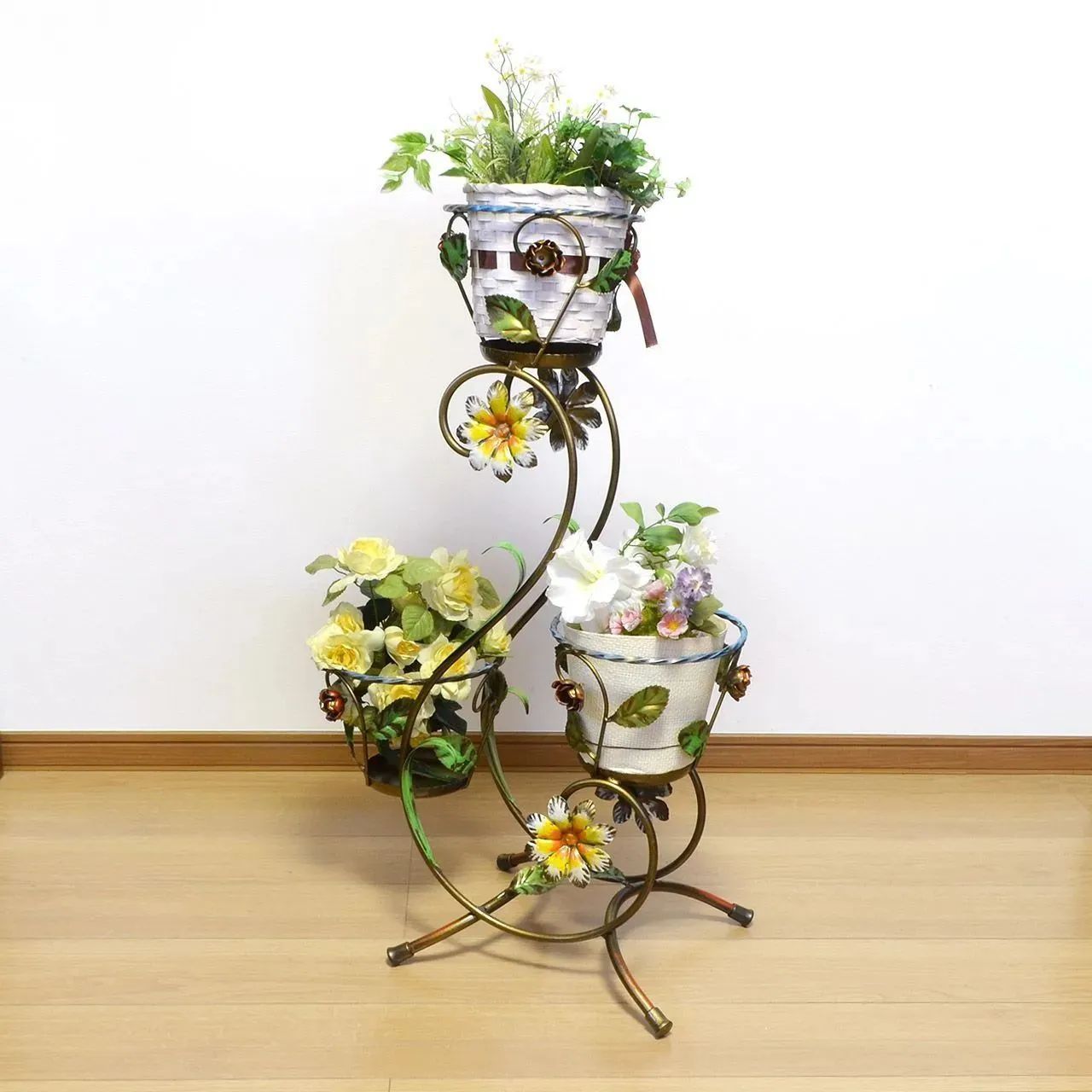 イタリア 家具 ヴェローナアクセサリーズ アイアンプランター 輸入家具 アンティーク風雑貨 おしゃれ 高級感 エレガント ロートアイアン ⁄-⁄large⁄plain⁄ynAq