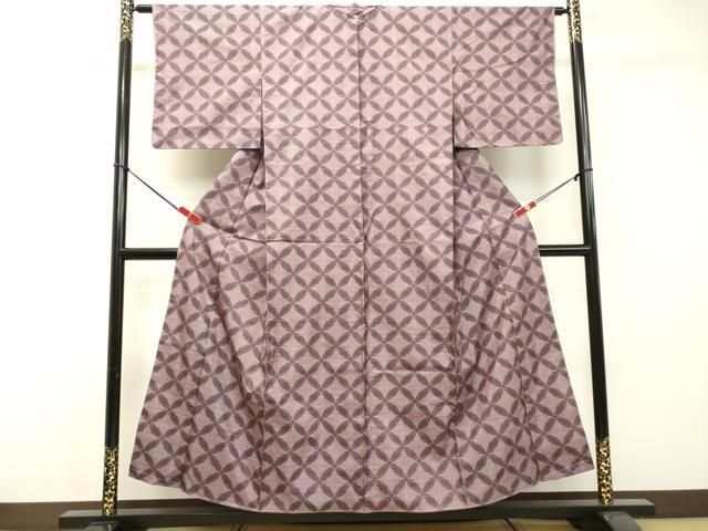 平和屋着物□本場大島紬 7マルキ 七宝文 正絹 逸品 未使用