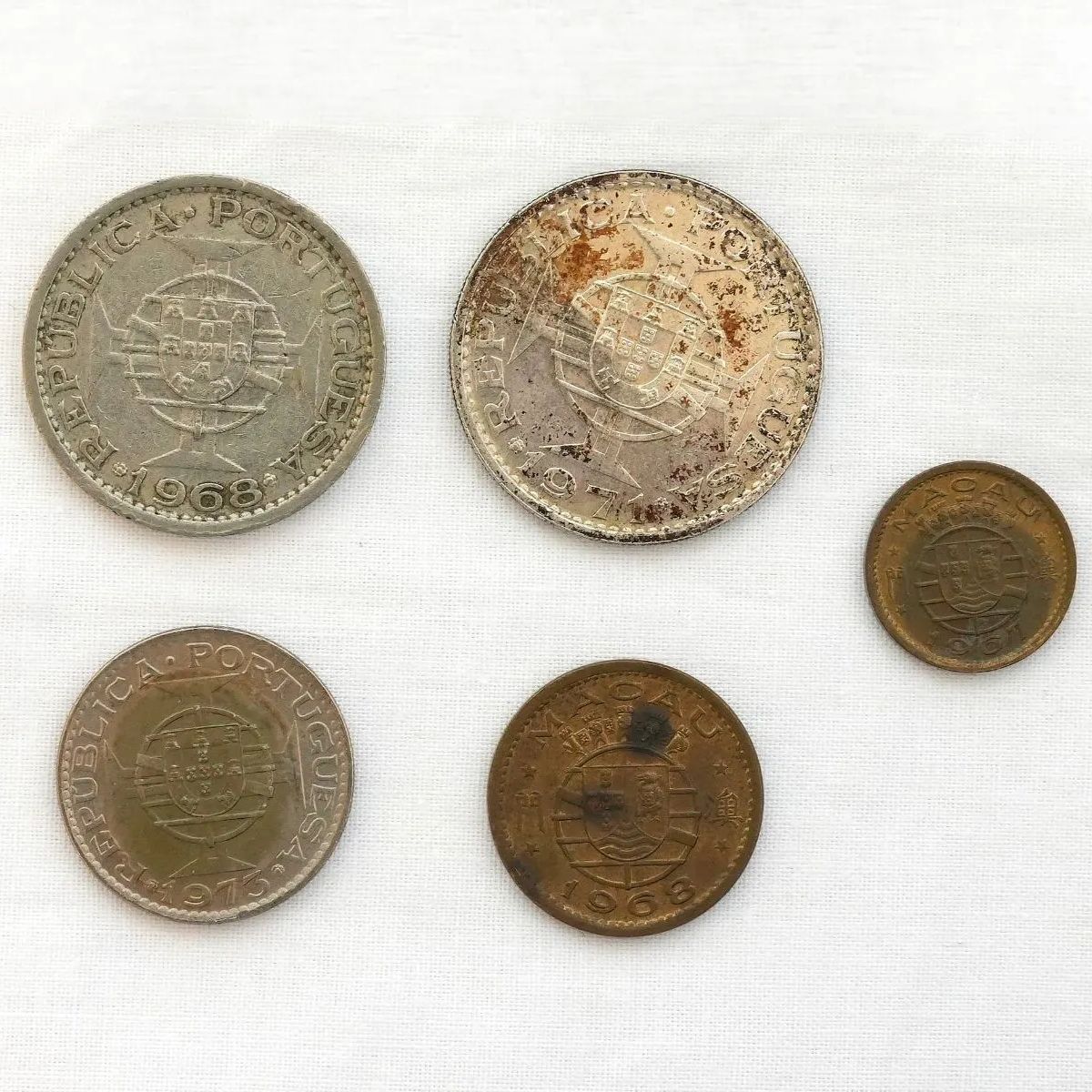 旧貨幣コレクション KO]マカオ硬貨 5枚 1967年～1973年 コイン 1パタカ 5パタカ 10