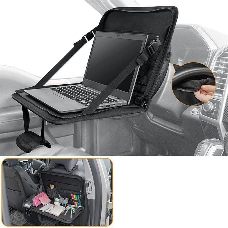 カーテーブル フロントテーブル 車載トレイ 折りたたみ式 PC ノートパソコン テーブル トレイ ドリンクホルダー ポケット ハンドル設置 高 NEXPOTALLINN_EU