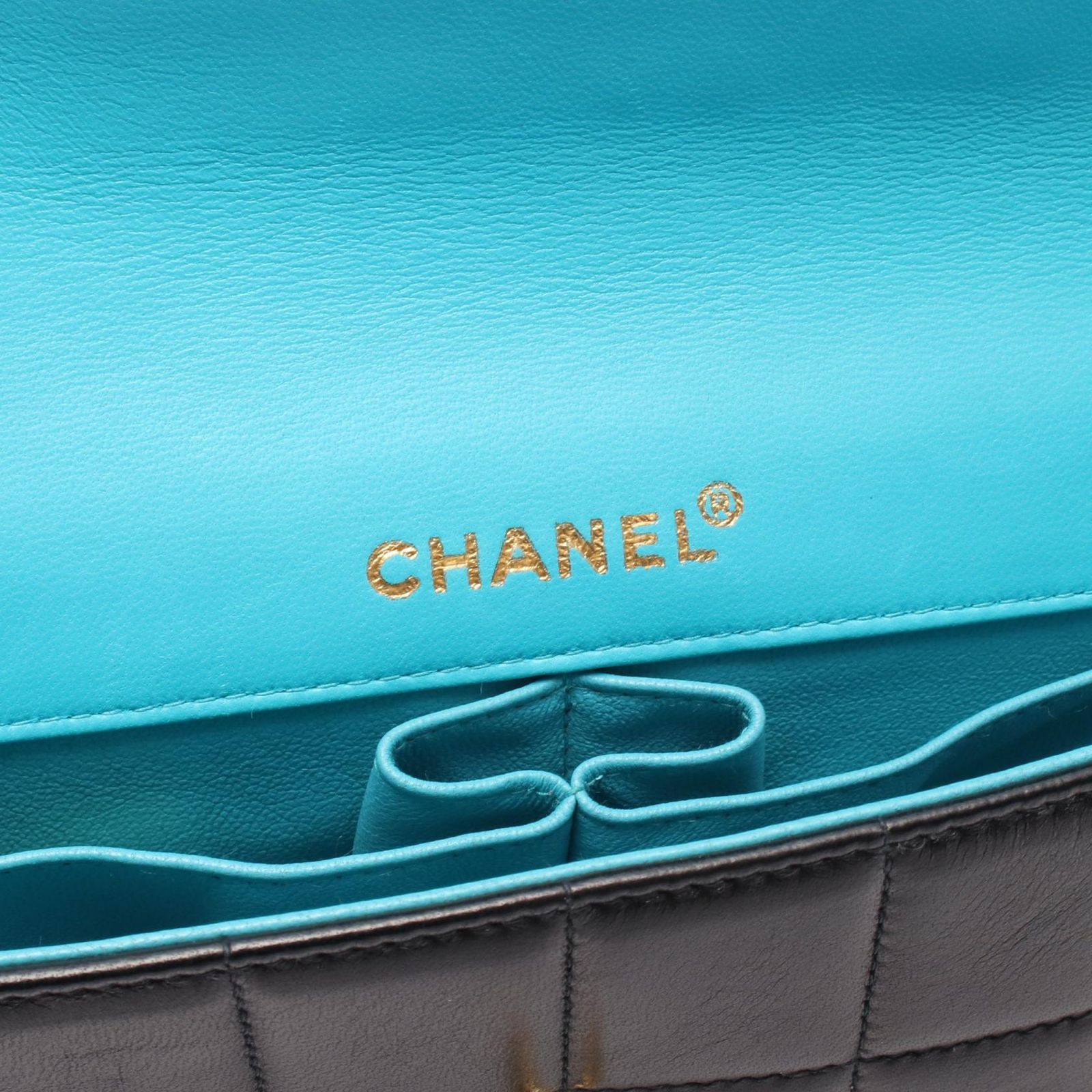 シャネル CHANEL ショルダーバッグ チョコバー ブラック/ターコイズ 