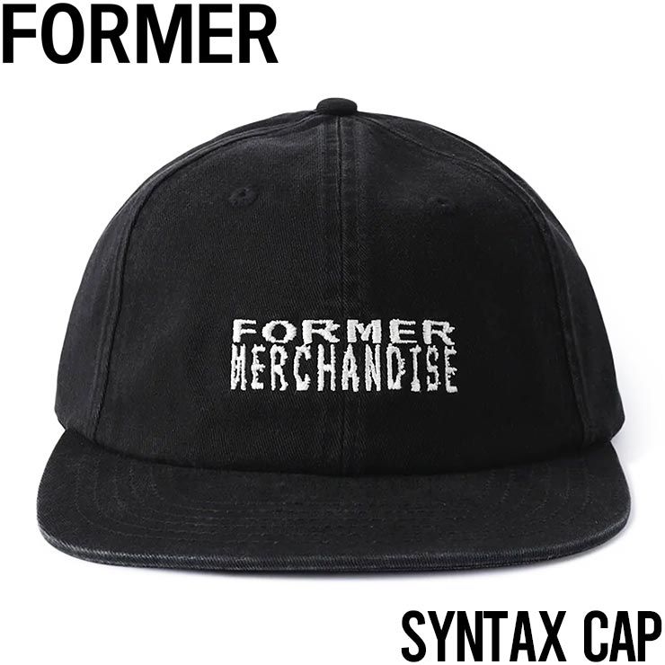 ストラップバックキャップ 帽子 FORMER フォーマー SYNTAX CAP FHW-24213 BLACK 日本代理店正規品