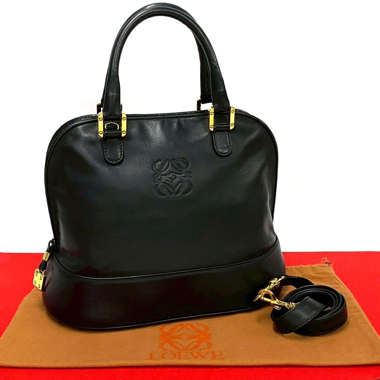 極 美品 LOEWE ロエベ アナグラム ヴィンテージ ロゴ レザー 本 極 美品 LOEWE ロエベ アナグラム ヴィンテージ ロゴ レザー 本