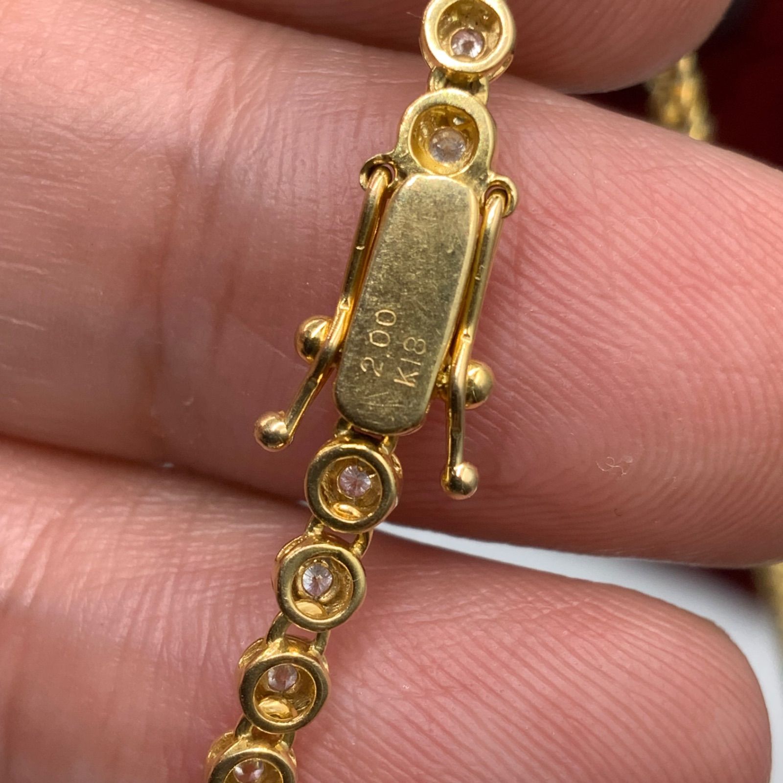 K18 テニスネックレス ダイヤ 2ct 16.8g 約44.5cm - メルカリ