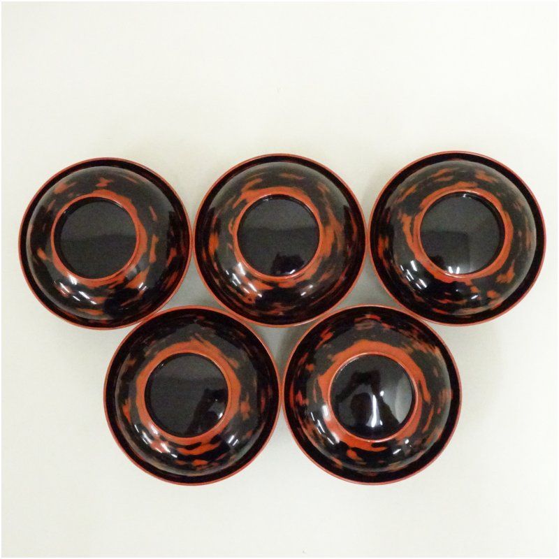 青紫園造 根来塗 箸洗 5客 吸物碗 共箱 未使用 Amazon.co.jp: KQTj 青紫園造 根来塗 箸洗 5客 吸物碗 共箱