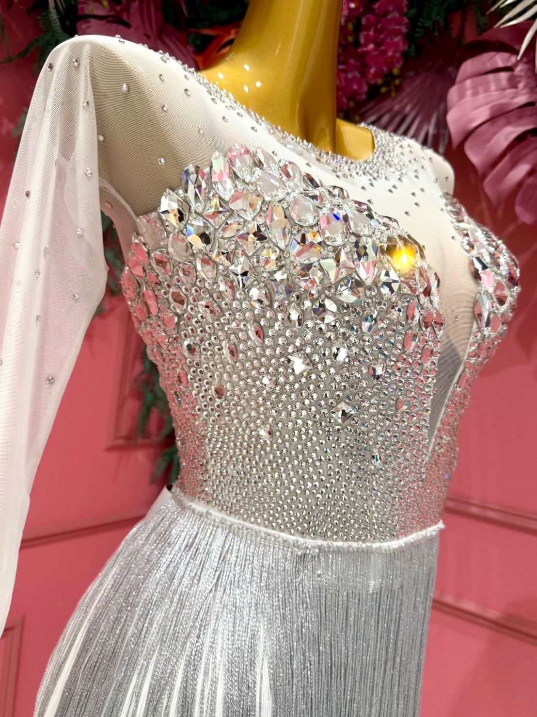 社交ダンス gentil ジャンティ authentic ラテンドレス ホワイト