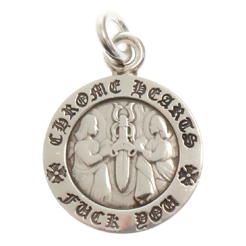 CHROME HEARTS (クロムハーツ) CHRM ANGL MDL エンジェルメダルチャーム V1 シルバーネックレストップ シルバー