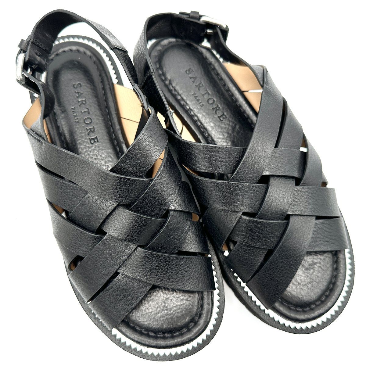 □新品未使用□ SARTORE グルカサンダル 本革 クロス ブラック 2169T  