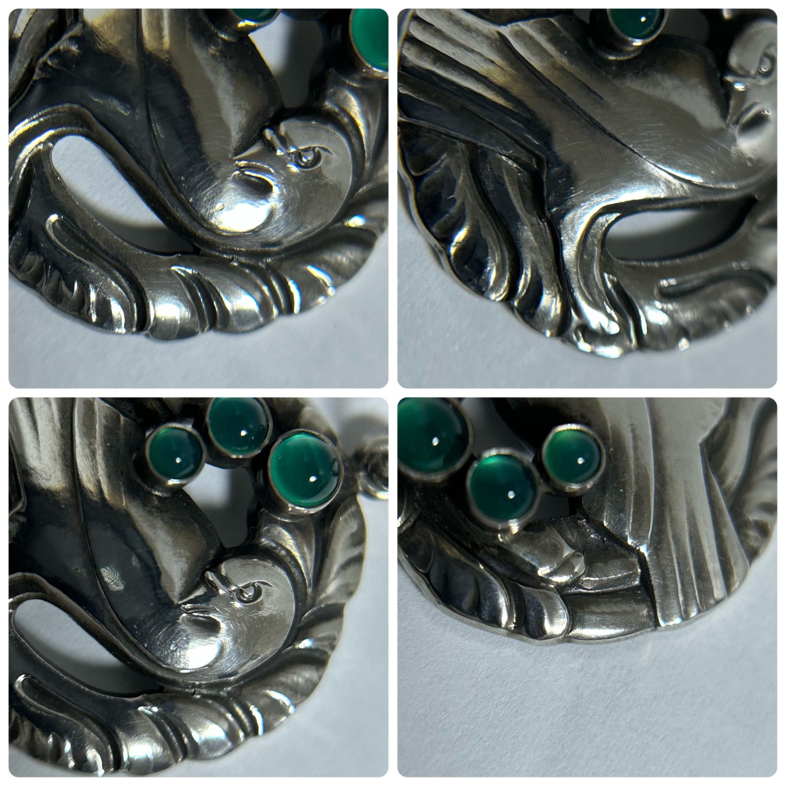 ジョージジェンセン ネックレス ペンダント トップ 66 バード グリーン