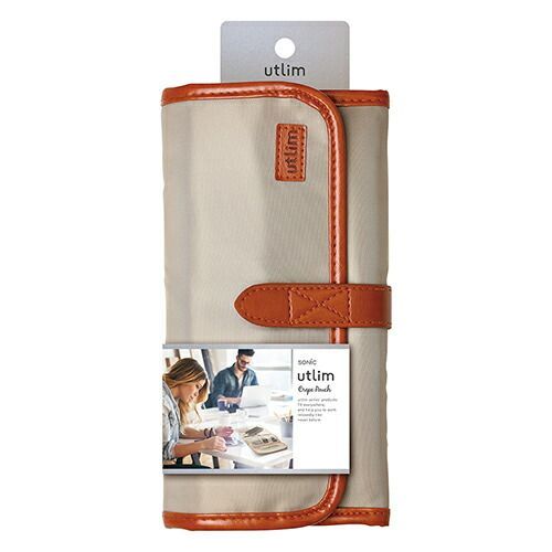 まとめ ソニック ポーチ ユートリム クレープポーチ グレージュ UT-1276-GR ×