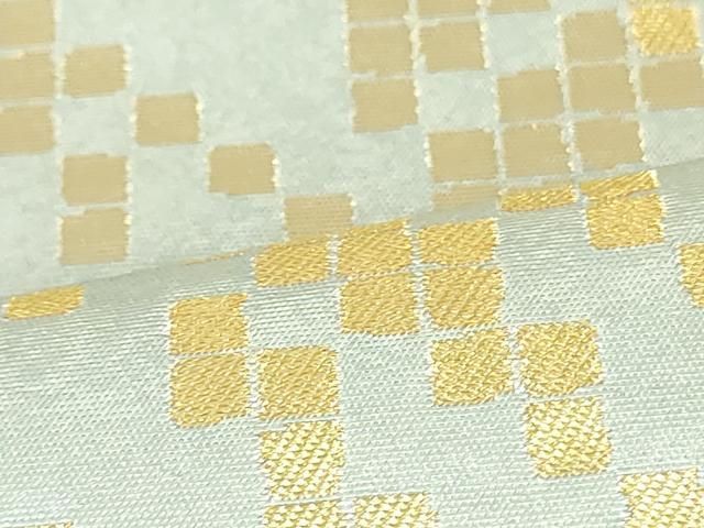 平和屋着物○西陣 長嶋成織物 ながしま帯 六通柄袋帯 瀞銀錦 流曲 金  