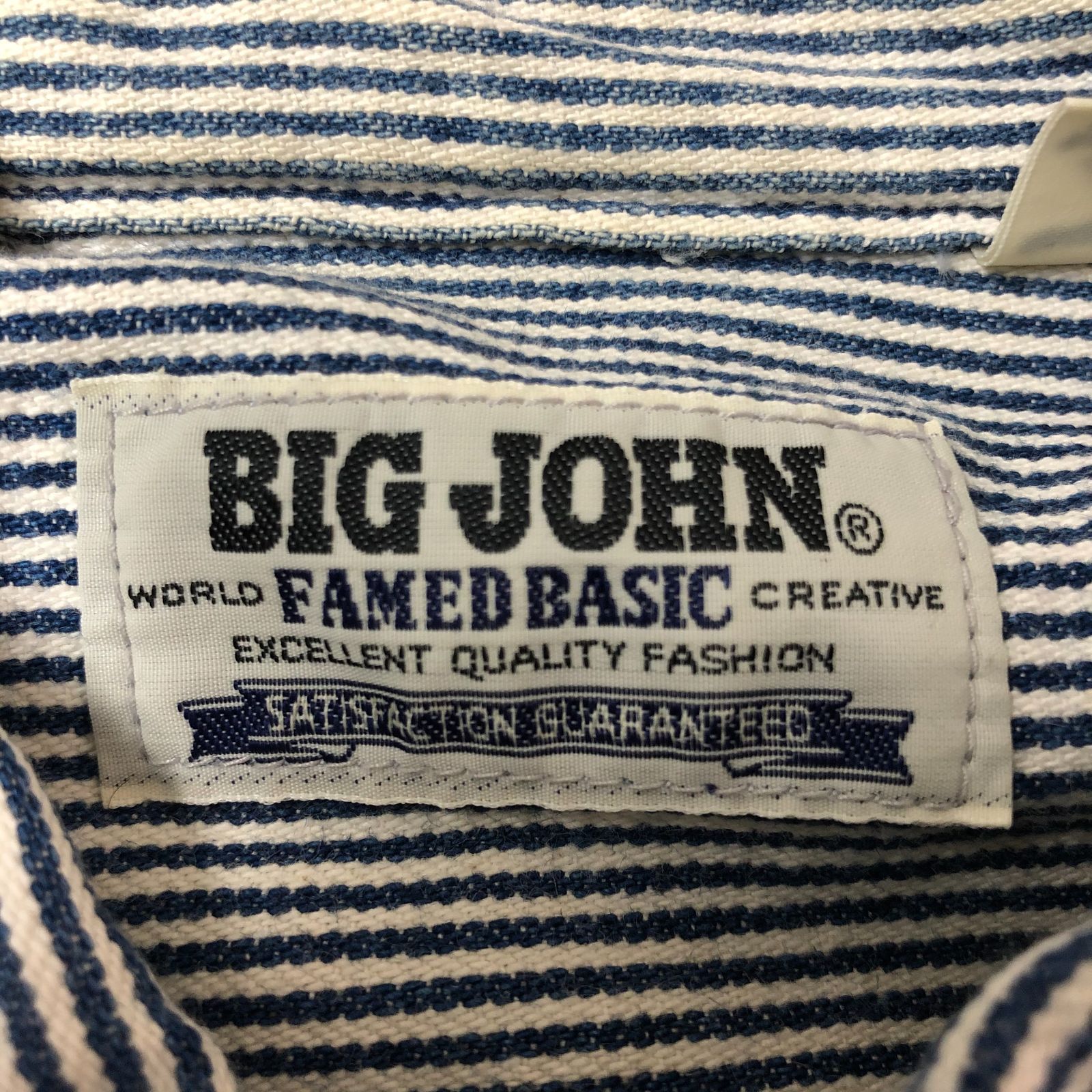 BIG JOHN ワークシャツ Lサイズ ヒッコリー ストライプ アメカジ 古着