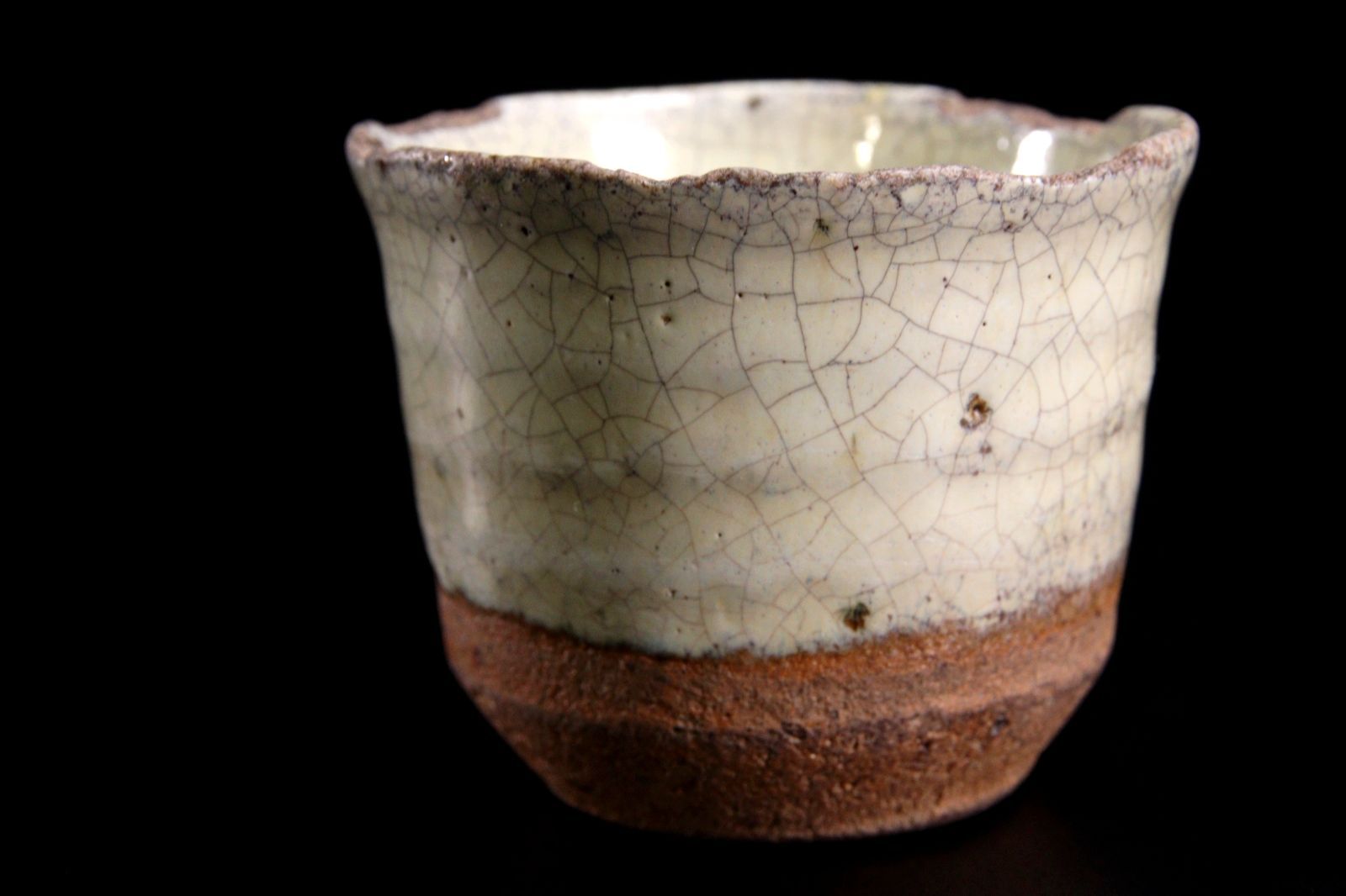 時代 斑唐津 盃 7.5cm 酒器 箱付 唐物 骨董 古美術 楾 R406-QP
