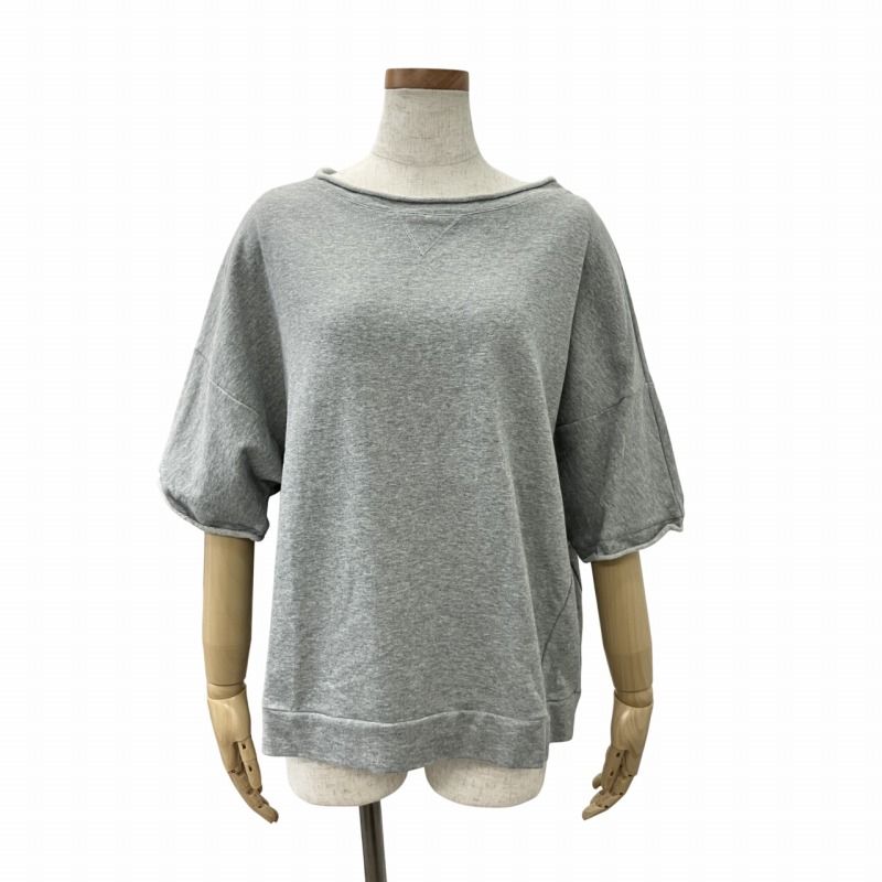 ブルネロクチネリ BRUNELLO CUCINELLI トレーナー スウェット Vガゼット 半袖 S グレー 0508