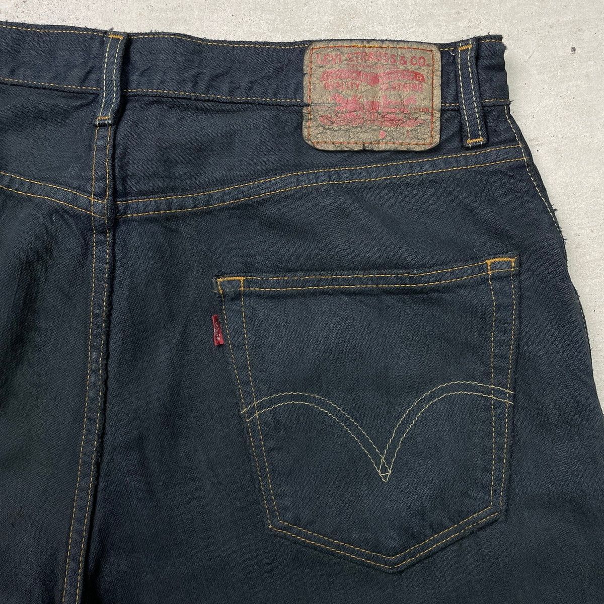 Levi's リーバイス 569 ブラックデニムパンツ ルーズストレート 後染め