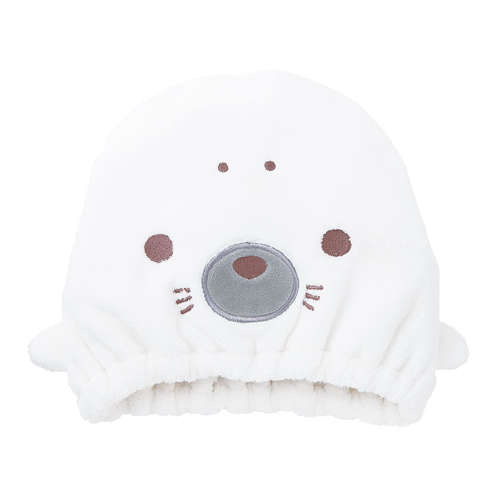 売切注意 お急ぎ下さい 吸水速乾 全長約22cm やわらかい アザラシ アニマルきゅうそくタオル 17813-12 ヘアキャップ りぶはあと
