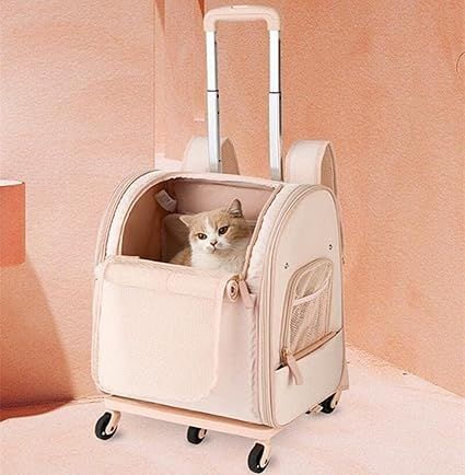 ペットキャリーバッグ 猫キャリーリュック ペットカート ペットカートバッグ キャスター付き 犬用キャリーカート 犬猫用 キャリーカート 折りたたみ 省スペース 飛び出し防止 通気性 中型犬 大型犬対応