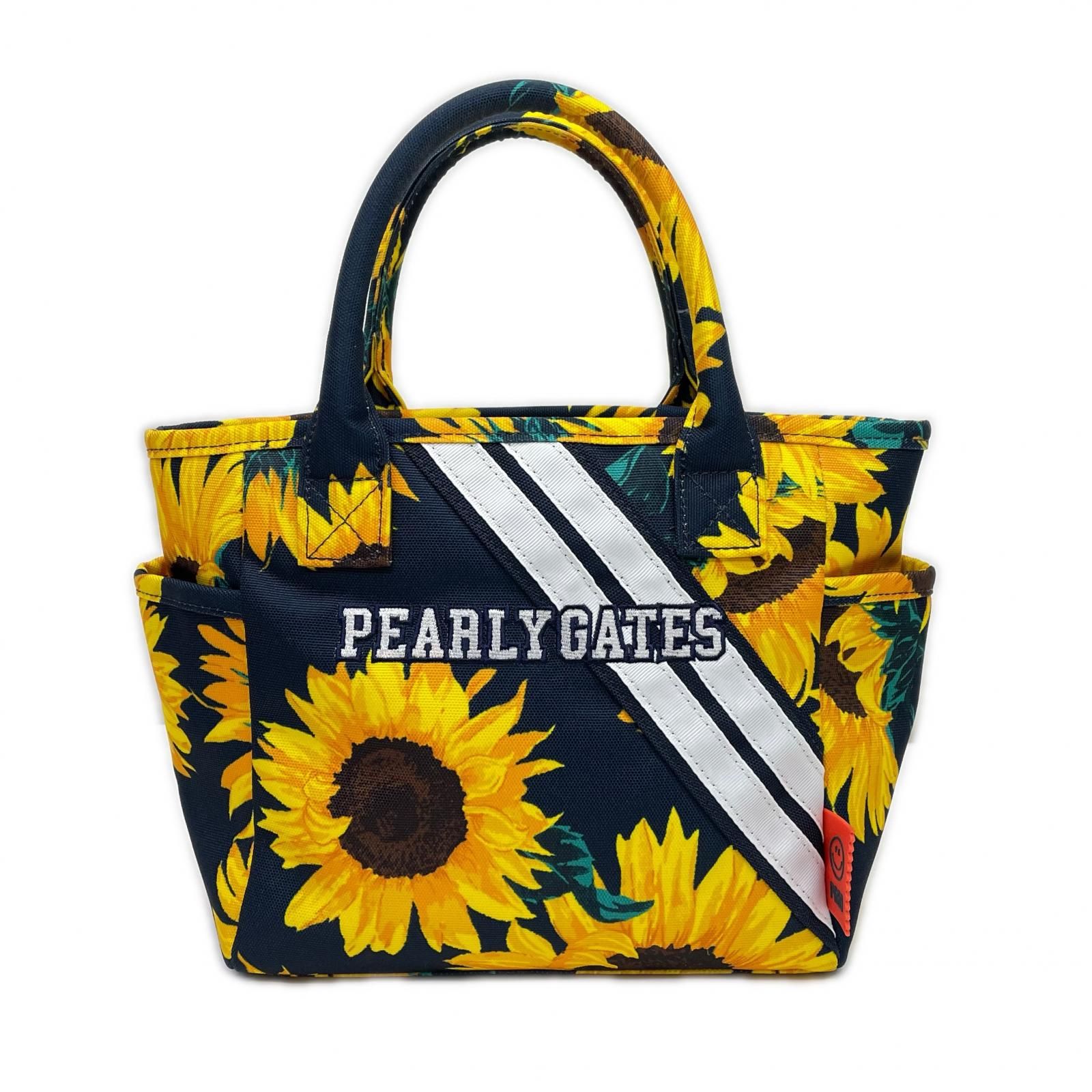 パーリーゲイツ PEARLY GATES カートバッグ ネイビー×イエロー 紺 ひまわり柄