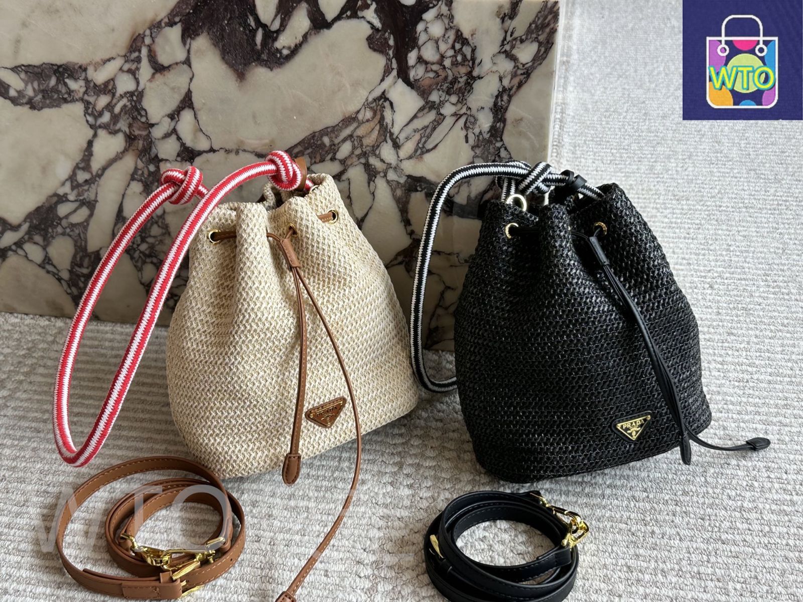 今日WTO】Prada プラダ 編み物バケットバッグシリーズ 清涼感と