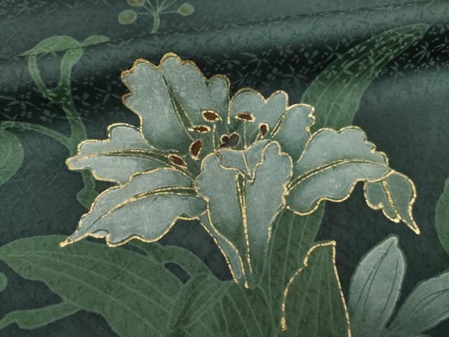 平和屋着物○訪問着 草花文 金彩 正絹 逸品 AABA9509ck 平和屋着物○