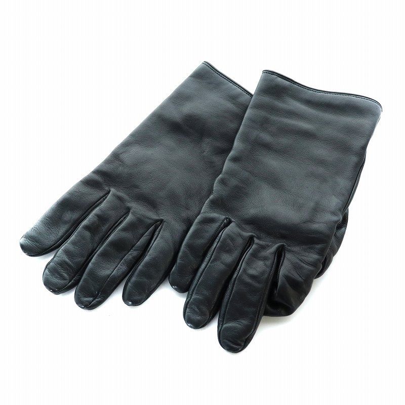 HERMES エルメス レザー手袋 ゴールド留め具付き HERMES エルメス