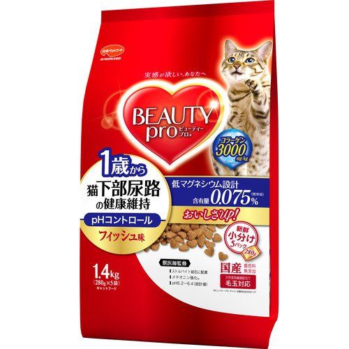 まとめ買い ビューティープロ キャット 猫下部尿路の健康維持 1歳から10歳まで 1.4kg 猫用 キャットフード ×4