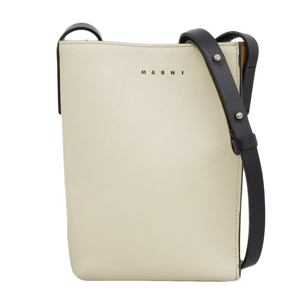 MARNI マルニ MUSEO ミュゼオ スモール 2WAY レザー トート ハンドバッグ ショルダーバッグ ブラック/バーガンディ SHMPV01TY0 LV639 Z2I30 MARNI ⁄ マルニ | MUSEO BAG SMALL ミュゼオ スモール 2Way レザー