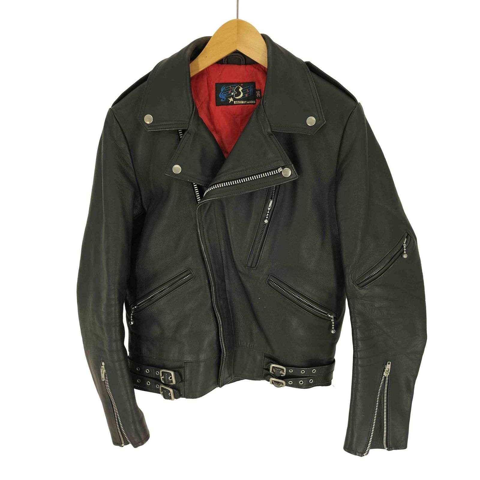 ユーズドフルギ USED古着 本革 裏地キルティング レザー ダブル  