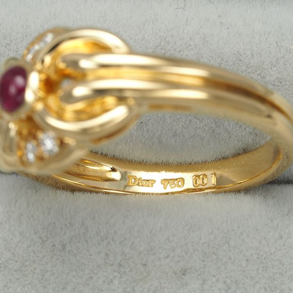 ディオール リング ルビー ダイヤ ダイヤモンド 10号 K18YG #175015  