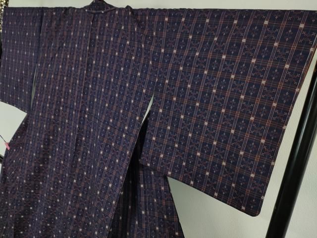平和屋本店■極上　本場琉球　読谷山花織　紬地　草木染　知花トミ作　証紙付き　逸品　未使用　DZAA5036kh5 平和屋本店□極上 本場琉球 読谷山花織 紬地 草木染 知花トミ作 証紙