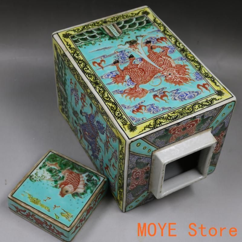 清康熙緑地粉彩麒麟紋方茶壺 茶道具景徳鎮 陶磁器 装飾品 現代工芸品美術品 置物 清康熙緑地粉彩麒麟紋方茶壺 茶道具景徳鎮 陶磁器 装飾品 現代