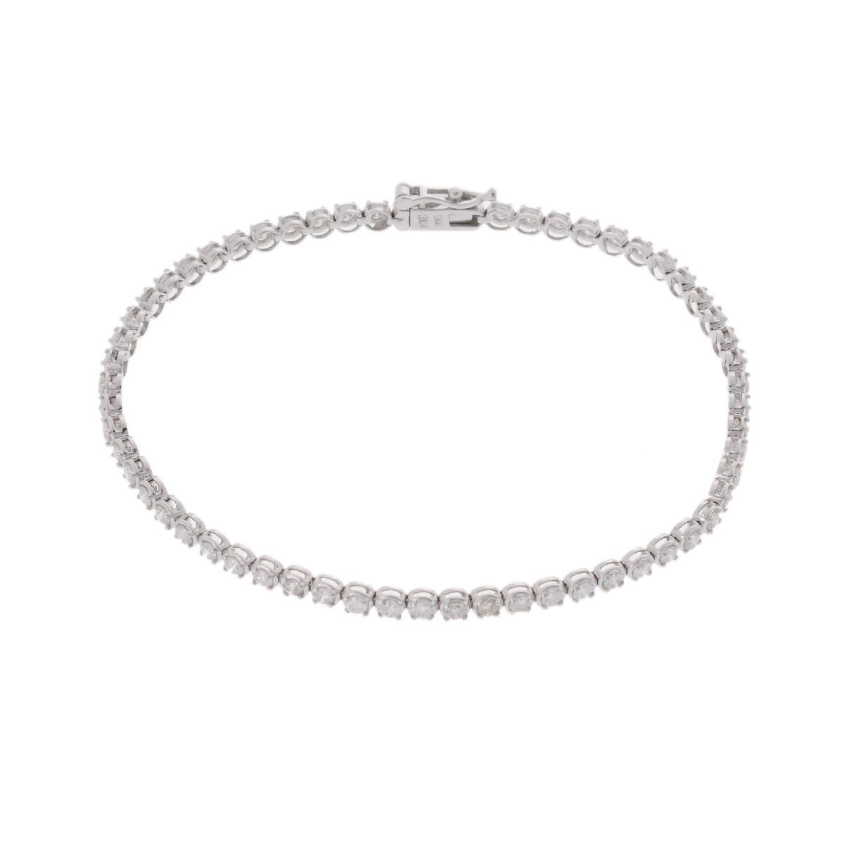 【ノーブランド】K18WG D1.02ct ダイヤモンドブレスレット ダイヤモンド テニスブレスレット – K18WG、2.0ct