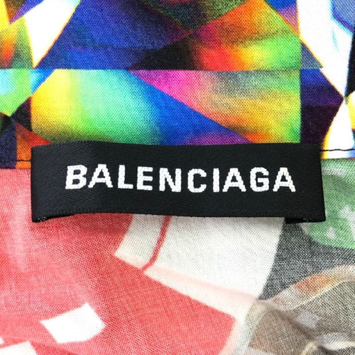 バレンシアガ BALENCIAGA 19SS カジノ総柄 レーヨン半袖シャツ