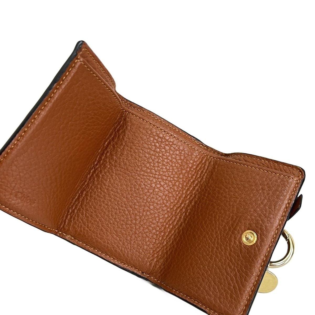 Chloe クロエ アルファベット 三つ折り財布 ブラウン　トリフォールド Chloe クロエ 三つ折り財布 アルファベット トリフォールド ブラウン