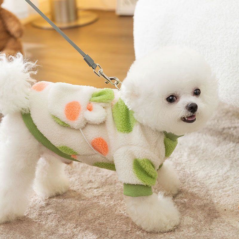 可愛い ペット犬服 秋冬衣装 柔らかい 防寒 コート 小型犬 S - 犬服