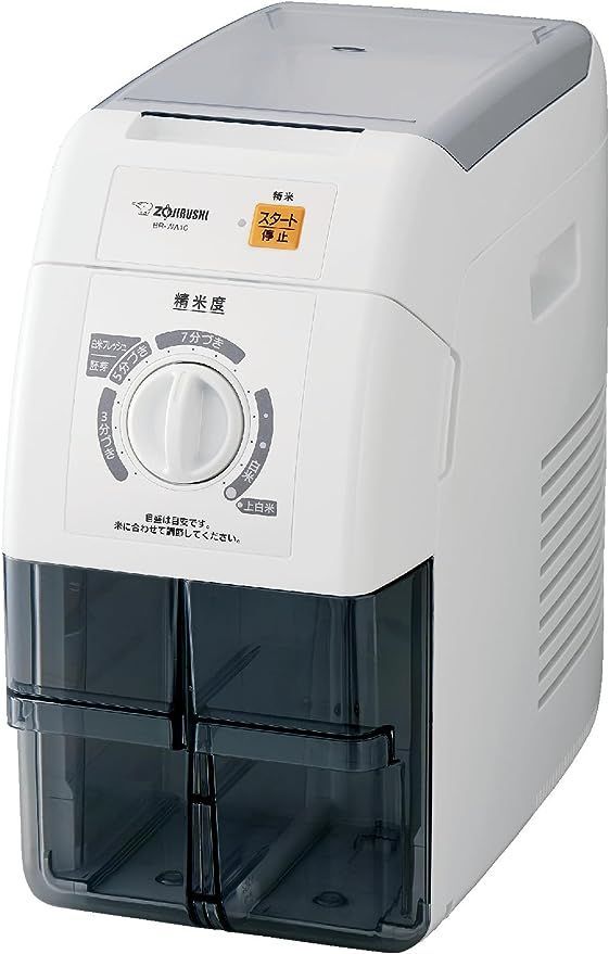 象印 家庭用精米機 つきたて風味 大容量タイプ 1合～1升 10合 圧力式 15段階の精米度 お手入れ用ブラシつき ホワイト BR-WA10-WA