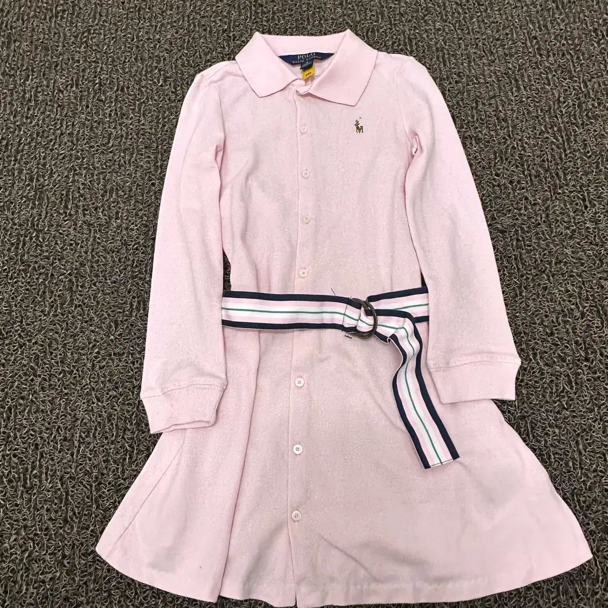 ポロ ラルフローレン 新モデル ベルト ONE PIECE 120サイズ QR Oxford(オックスフォード) 長袖 ピンク