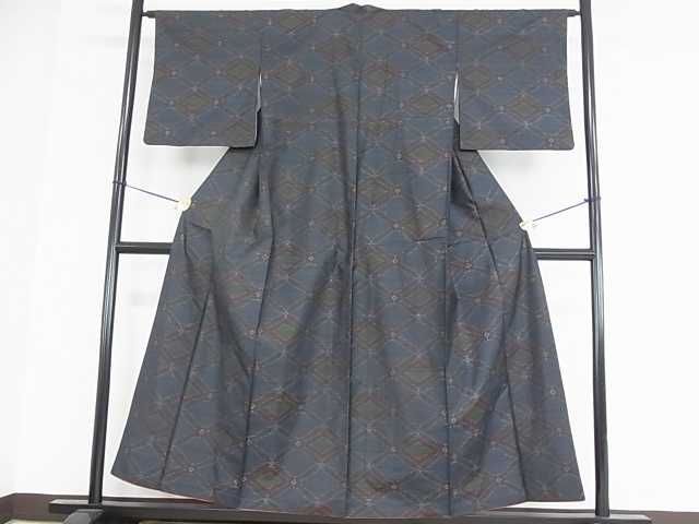 平和屋着物■本場大島紬　菱繋ぎ　逸品　az5138