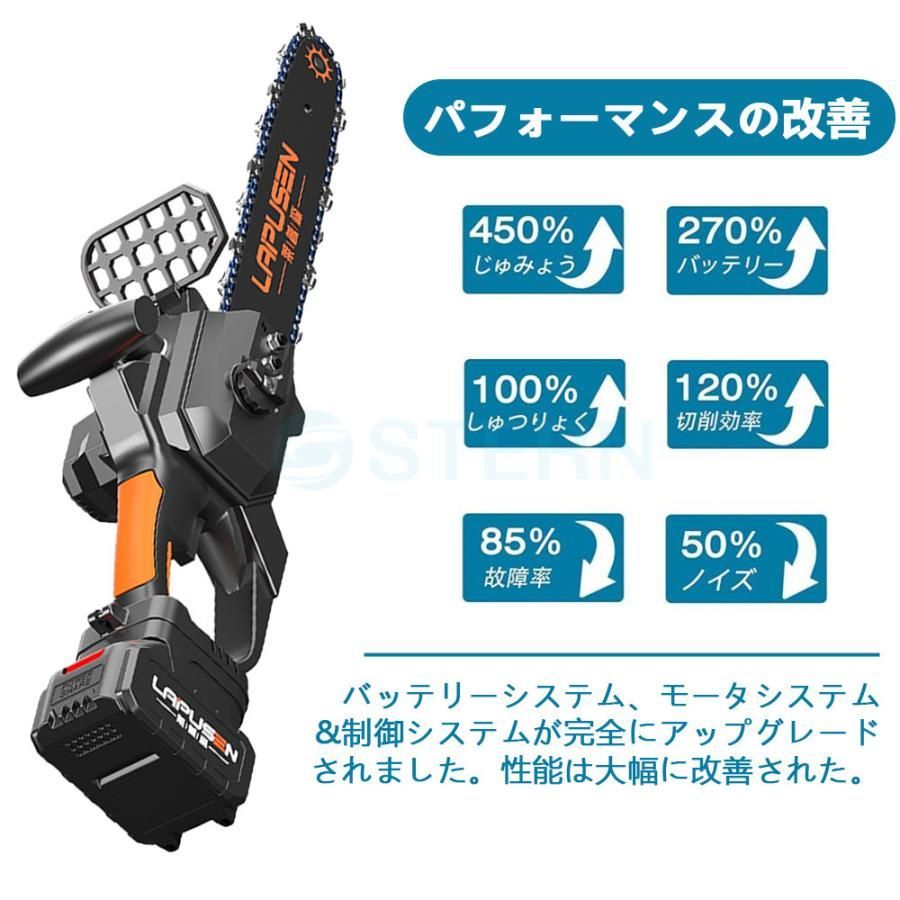 新品☆ 充電式チェーンソー ブラシレスモーター 電動チェンソー 10