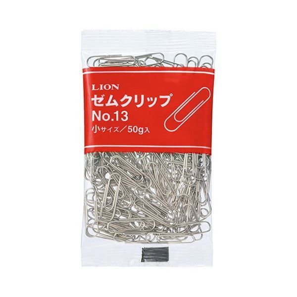 (まとめ) ライオン事務器 ゼムクリップ 小 23mm 50g No.13-50 1パック 