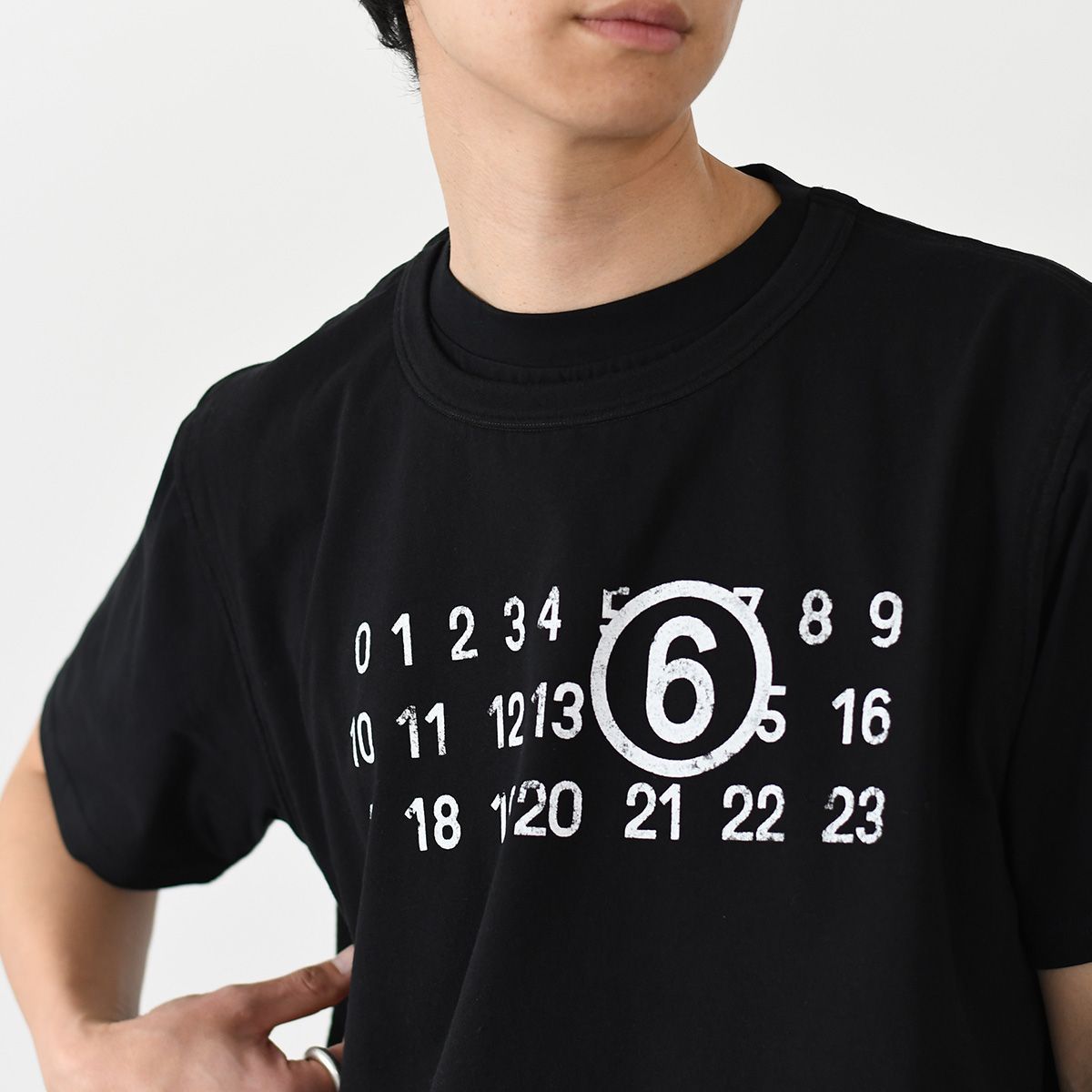 ◆◆VIP◆◆ MM6 ロゴ ツーレイヤー コットン Tシャツ MM6 MAISON MARGIELA エムエムシックス メゾンマルジェラ T